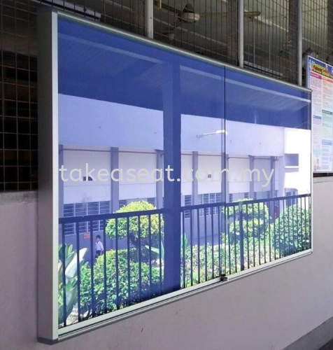 Foam Notice Board Sliding Glass Cabinet (Aluminum)