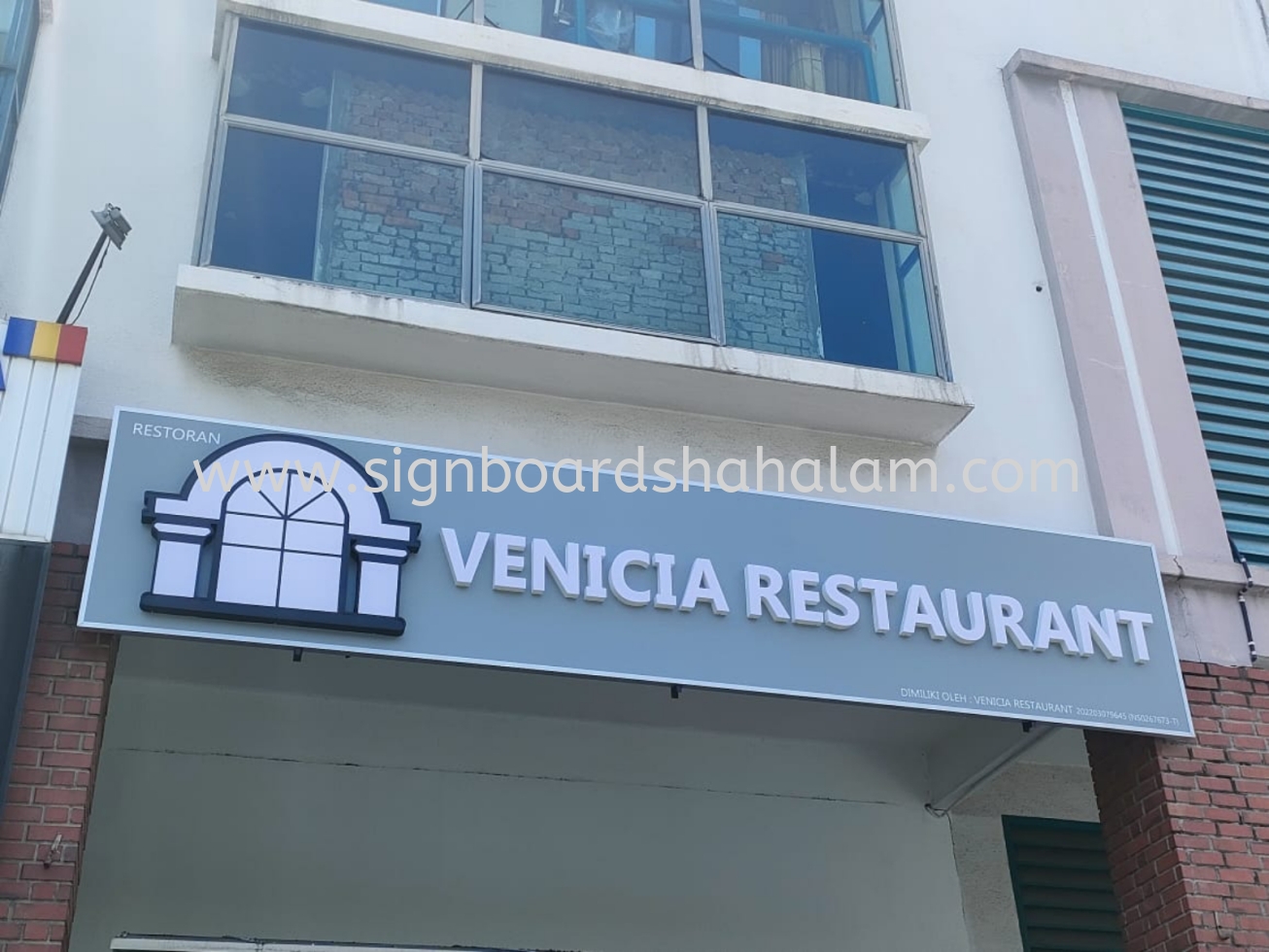 Venicia Restaurant Kepong - 3D LED Box Up Signboard -Frontlit 