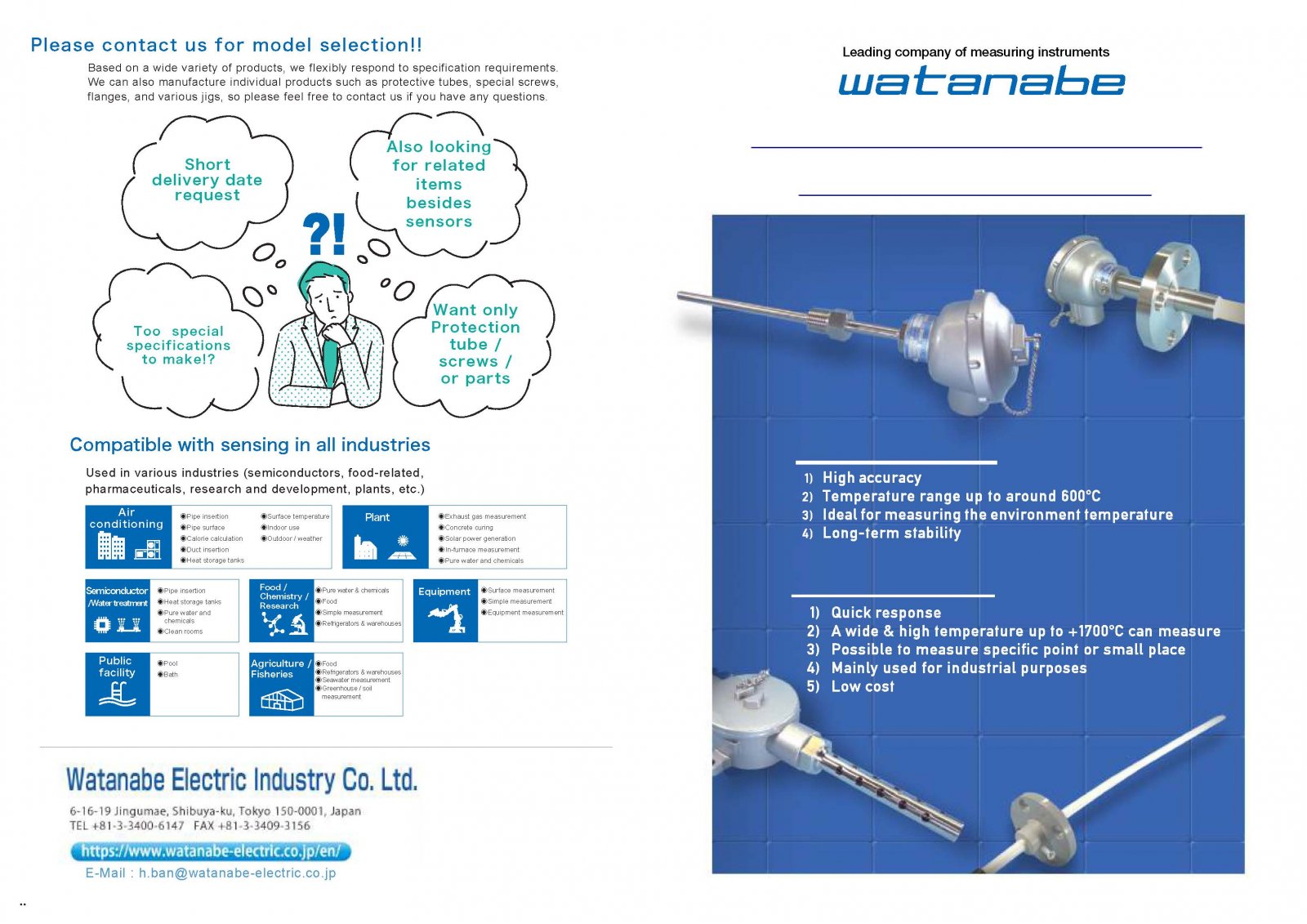 Temperature sensors Selection Guide Catalog