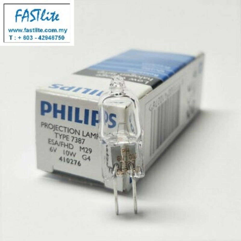 Philips 7387 6v 10w G4 M29 ESA/FHD Projector bulb (made in Germany)