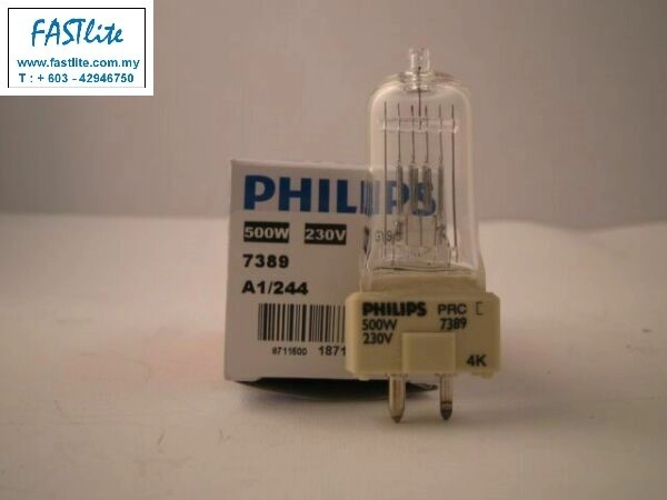 Philips Broadway 7389 A1/244 240v 500w GY9.5 Studio lamp