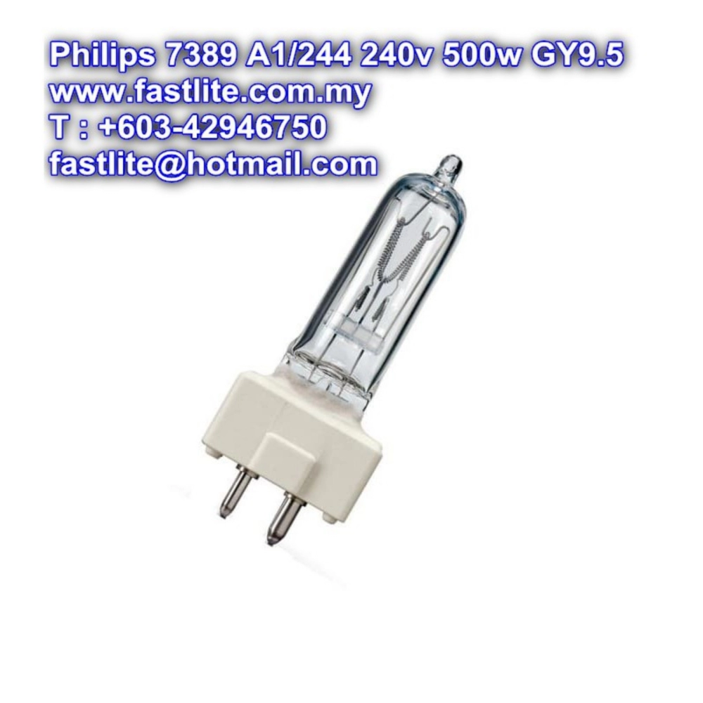 Philips Broadway 7389 A1/244 240v 500w GY9.5 Studio lamp