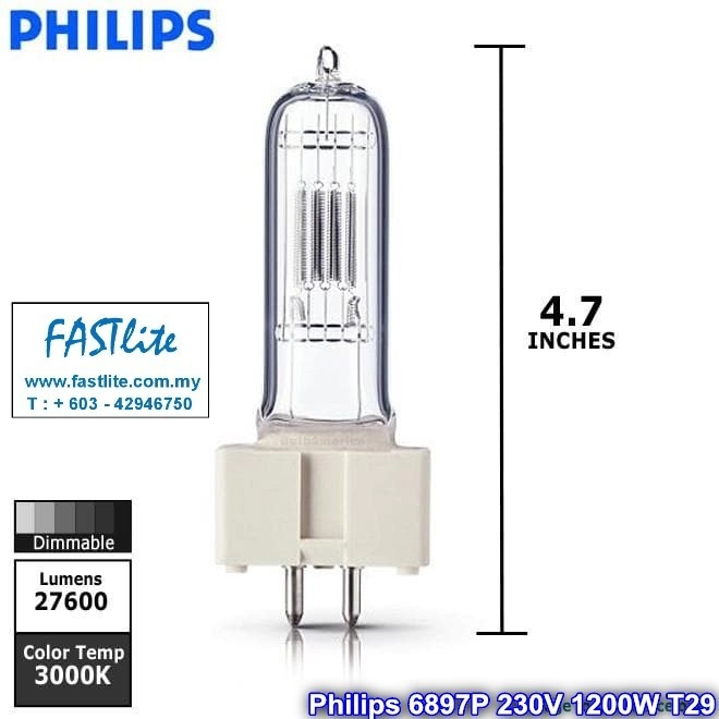 Philips 6897P T29 240v 1200w GX9.5 FWT Broadway Sudio bulb