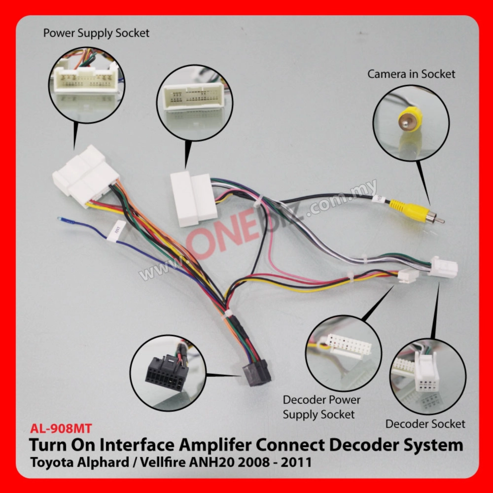 Turn On Interface Amplifer Connect Decoder System Toyota Alphard / Vellfire ANH20 2008 - 2011 AL-908MT