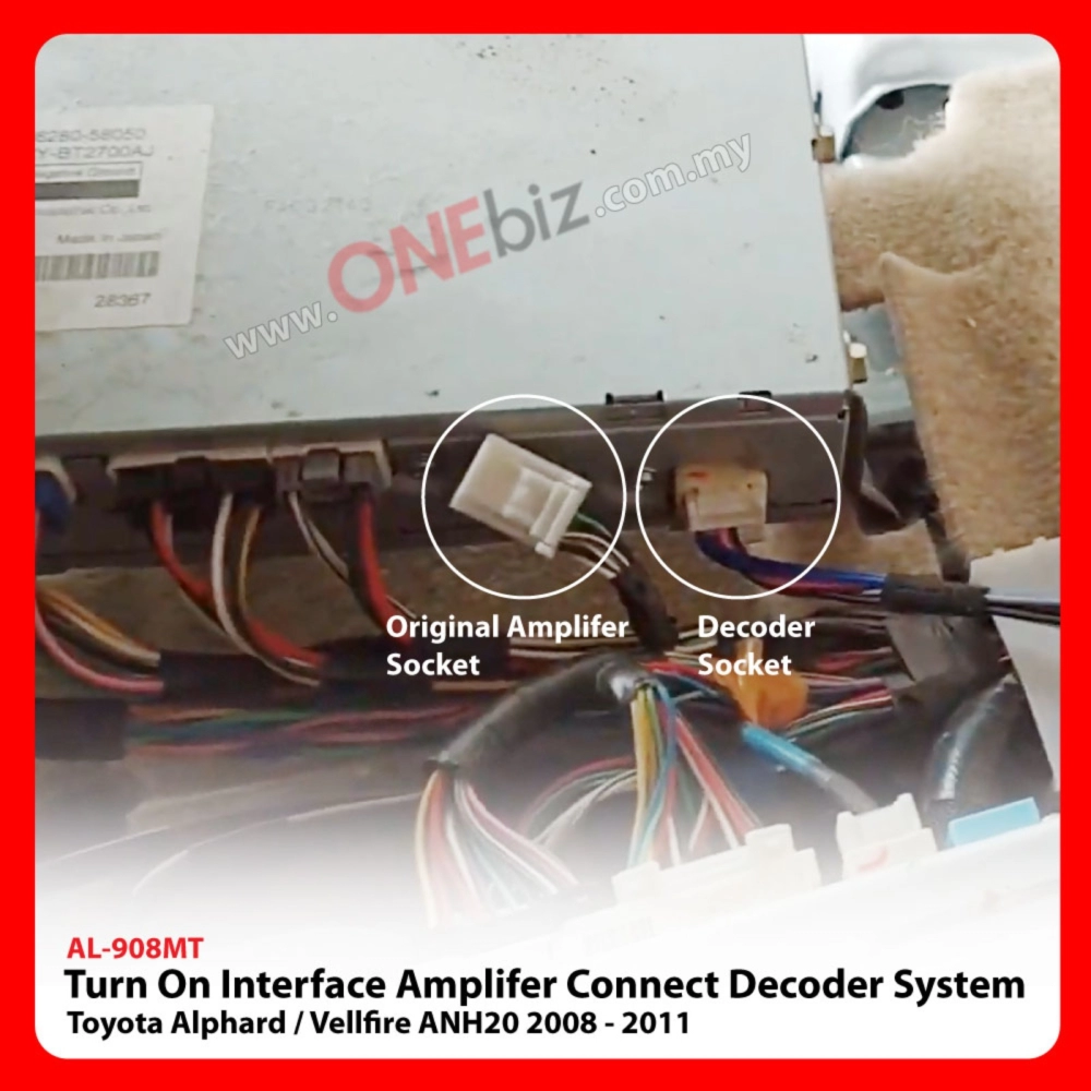 Turn On Interface Amplifer Connect Decoder System Toyota Alphard / Vellfire ANH20 2008 - 2011 AL-908MT