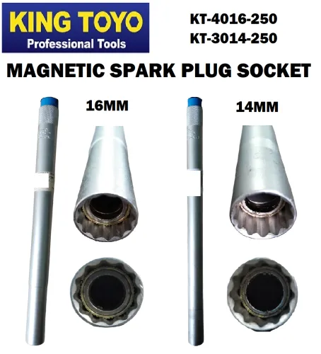 KING TOYO (14MM / 16MM) HEAVY DUTY EXTRA LONG MAGNETIC SPARK PLUG SOCKET