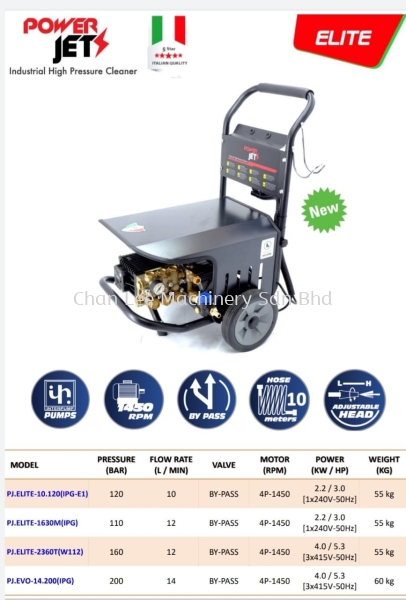 POWER JETS INDUSTRIAL HIGH PRESSURE CLEANER-PJ.EVO 14.200 (1 PG) PJ.Evo 14.200 (1 PG) POWER JET Cleaner Selangor, Malaysia, Kuala Lumpur (KL), Klang Supplier, Suppliers, Supply, Supplies | CHAN LEE MACHINERY SDN BHD