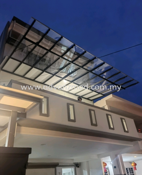 Mild Steel Awning Cover With Polycarbonate + Aluminium Composite Panel  Roofing & Awning  Selangor, Malaysia, Kuala Lumpur (KL), Puchong Supplier, Supply, Supplies, Retailer | Advanz Mod Trading