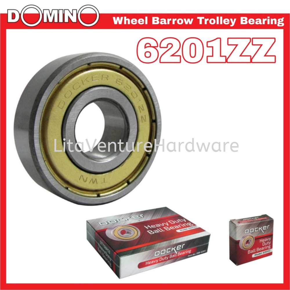 DOMINO WHEEL BARROW TROLLEY BEARING 6201ZZ