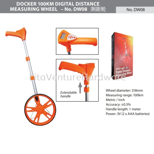 DOCKER 100KM DIGITAL DISTANCE MEASURING WHEEL DW08