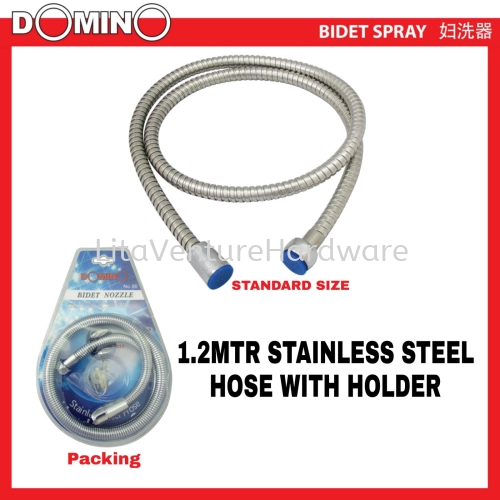 DOMINO 1.2MTR STAINLESS STEEL HOSE WITH HOLDER