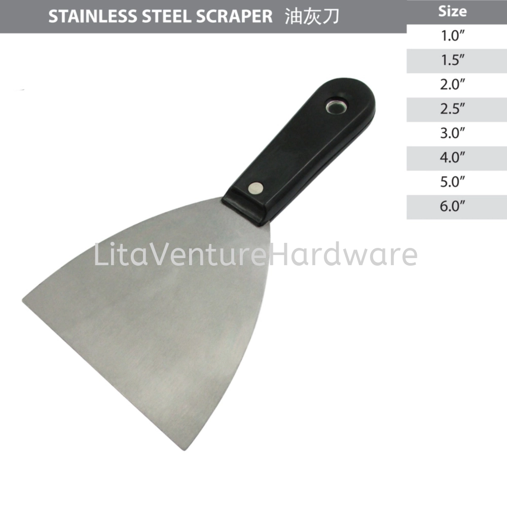 STAINLESS STEEL SCRAPER PVC HANDLE