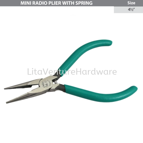 MINI RADIO PLIER WITH SPRING LONG NOSE FLAT PLIER