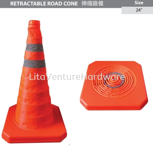 RETRACTABLE ROAD CONE FOLDABLE SAFETY CONE 24''