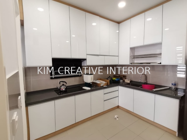 Wet Kitchen c/w 4G Aluminium Glass Door Kitchen Cabinet Kitchen Design Selangor, Malaysia, Kuala Lumpur (KL), Seri Kembangan Service | Kim Creative Interior Sdn Bhd