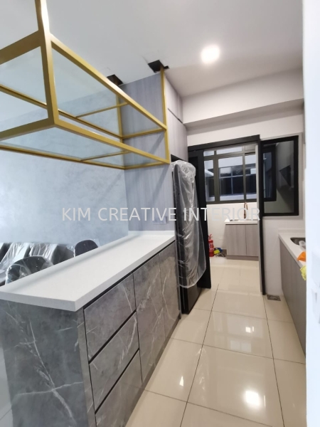 Dry Kitchen c/w Island & Wine Rack Kitchen Cabinet Kitchen Design Selangor, Malaysia, Kuala Lumpur (KL), Seri Kembangan Service | Kim Creative Interior Sdn Bhd