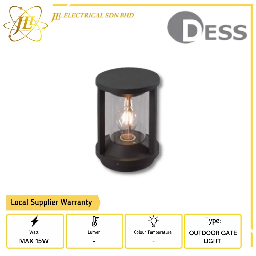 DESS GLMD2022-E27 MAX 15W ENERGY SAVING BULB FITTING ONLY OUTDOOR GATE LIGHT 