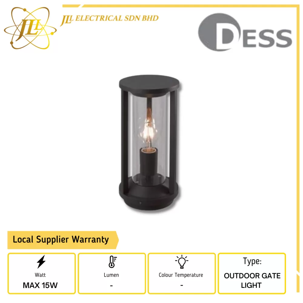 DESS GLMD2022-350-E27 MAX 15W ENERGY SAVING BULB FITTING ONLY OUTDOOR GATE LIGHT 
