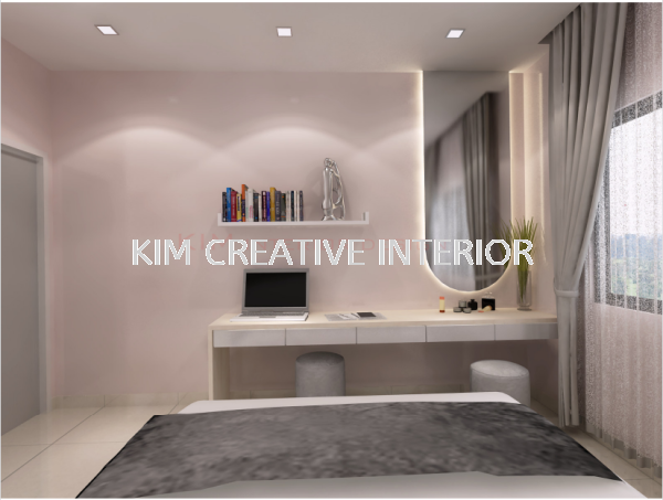 Working Desk & Dressing Akasa Residence 3D Drawing Selangor, Malaysia, Kuala Lumpur (KL), Seri Kembangan Service | Kim Creative Interior Sdn Bhd