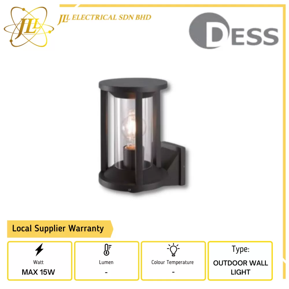 DESS GLMD2021-E27 MAX 15W ENERGY SAVING BULB FITTING ONLY OUTDOOR WALL LIGHT 