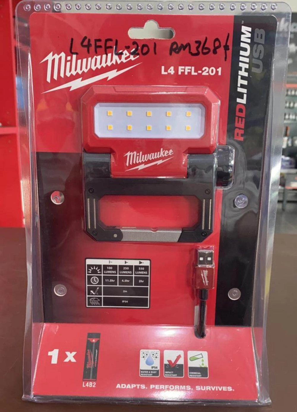 MILWAUKEE L4 FFL-201 REDLITHIUM USB LED FOLDING FLOOD LIGHT KIT