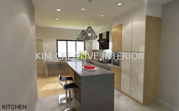 Kitchen Seri Kembangan Landed 3D Drawing Selangor, Malaysia, Kuala Lumpur (KL), Seri Kembangan Service | Kim Creative Interior Sdn Bhd