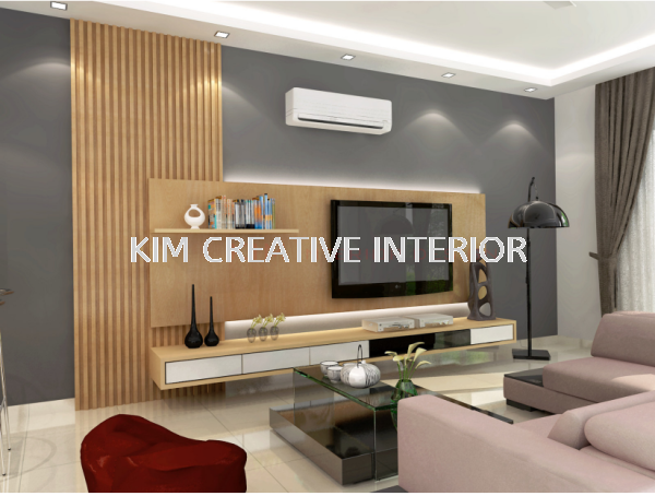 TV Wall Panelling & Console 2 Eco Majestic - Merrydale 3D Drawing Selangor, Malaysia, Kuala Lumpur (KL), Seri Kembangan Service | Kim Creative Interior Sdn Bhd