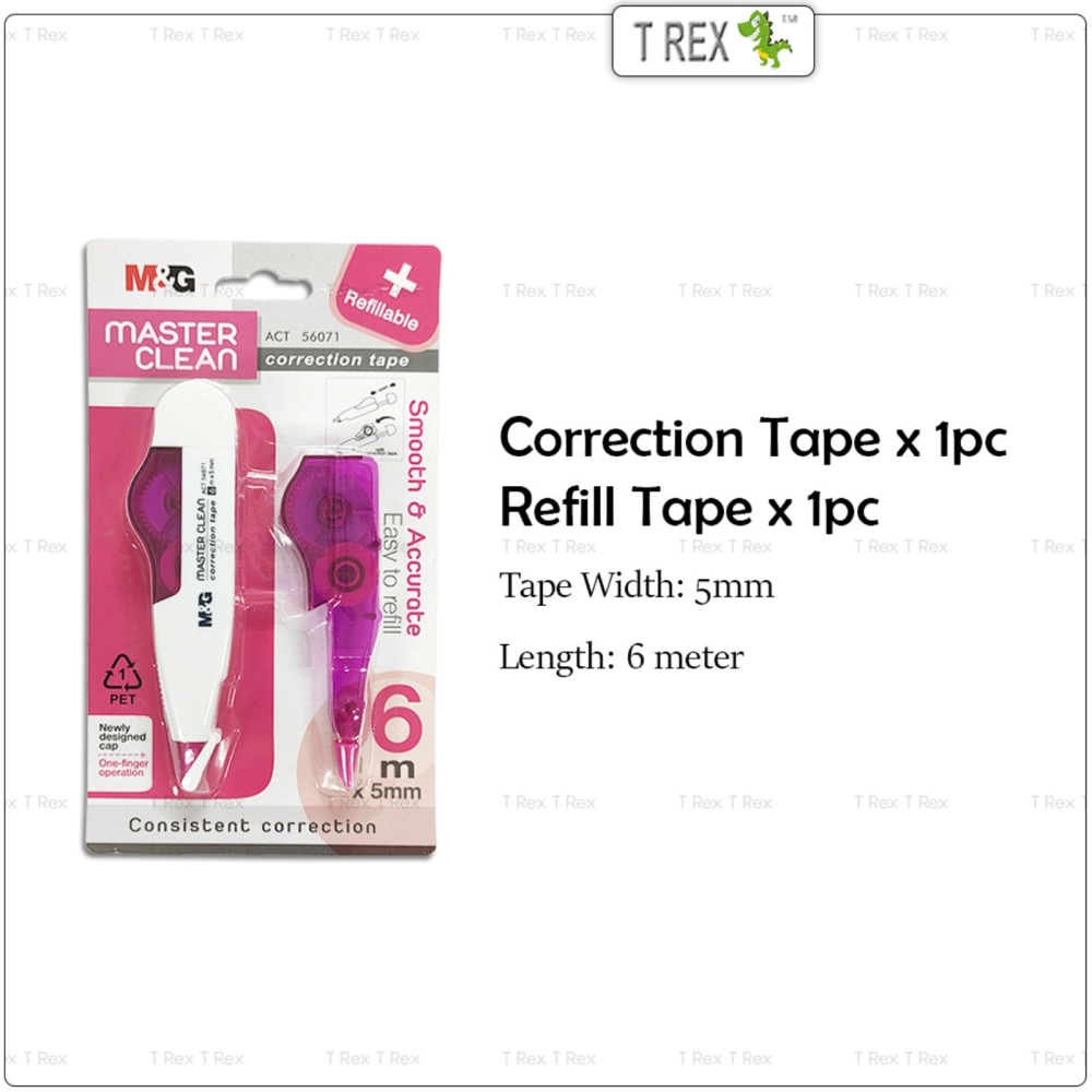 M&G Master Clean Refillable Correction Tape 5mm x 6m With Refill Tape