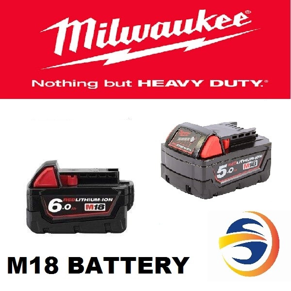 MILWAUKEE M18 5.0/6.0Ah 18V RED LITHIUM-ION BATTERY (100% ORIGINAL MILWAUKEE BATTERY)