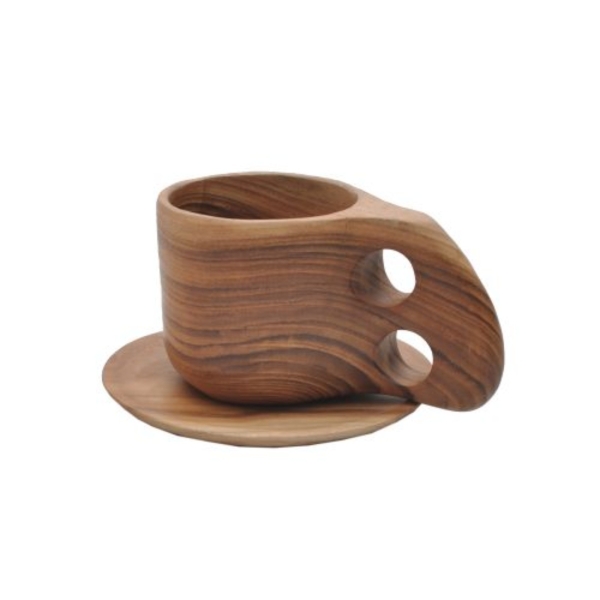 Coffee/Tea Cup Set with Saucer _Teak Wood_01