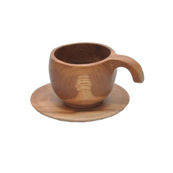 Coffee/Tea Cup Set with Saucer _Teak Wood_02