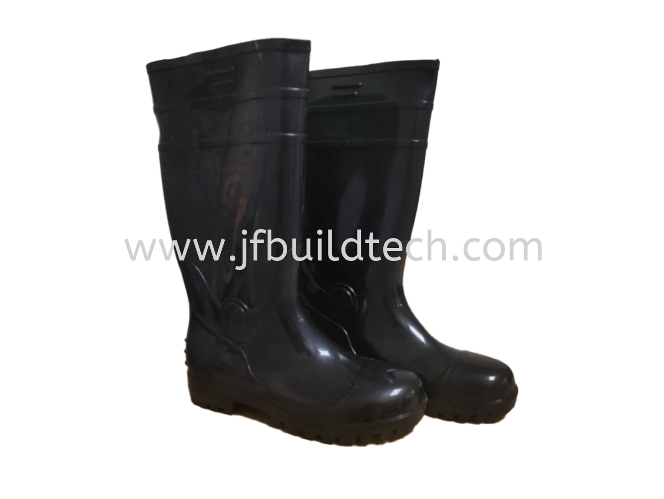 JF Black Safety Rain Boots With Steel Toe & Steel Mid Sole Wellington HEAVY-DUTY
