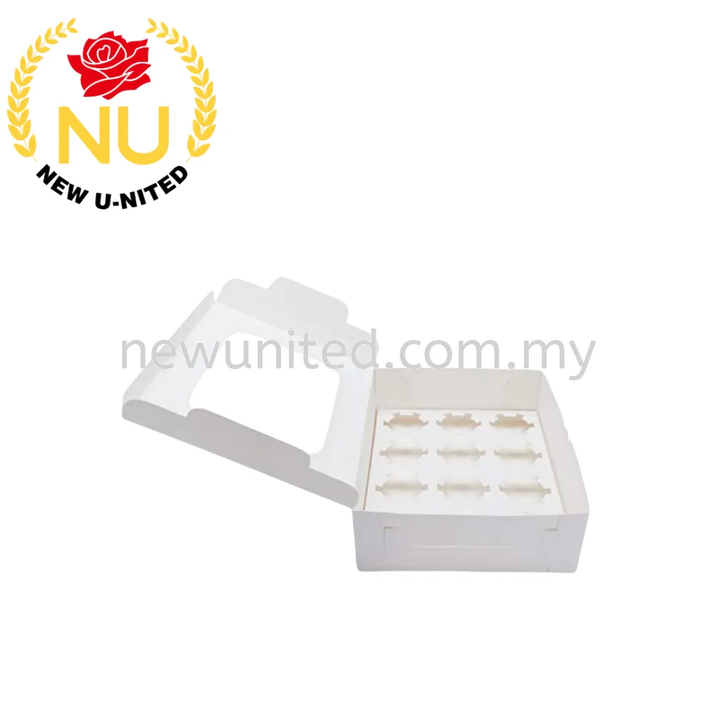 CUP CAKE BOX WINDOW WHITE