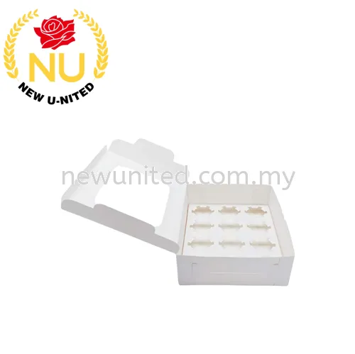 CUP CAKE BOX WINDOW WHITE