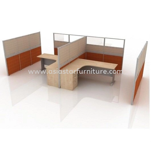 6 FEET L-SHAPE EXECUTIVE CUBICLE WORKSTATION WITH HIGH PARTITION  2-7