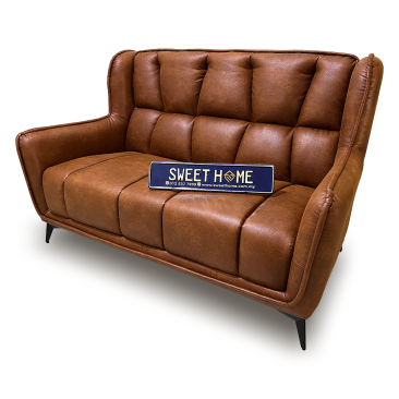 2 Seater Brown Leather Sofa