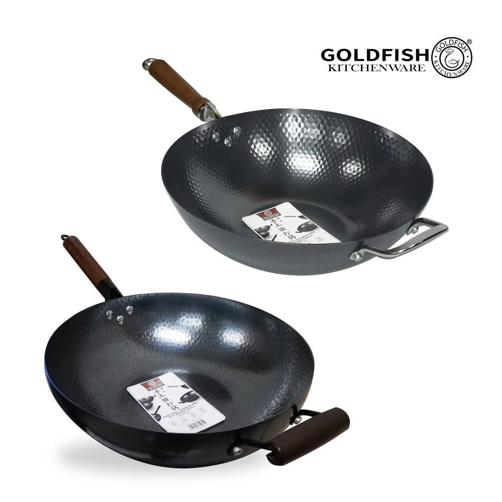 Traditional Handmade Wok With Wooden Handle