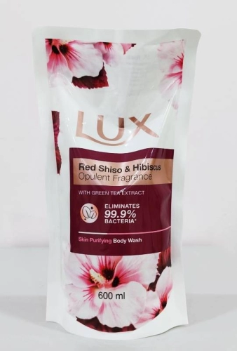 LUX RED SHISO&HIBISCUS BODYWASH REFILL PACK 600ML