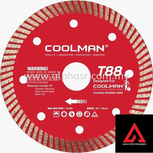 COOLMAN T88 Series Thin Turbo Blade Disc Hardware Selangor, Klang, Kuala Lumpur (KL), Malaysia Mild Steel, Gate Accessories  | Alpha Steel Resources (M) Sdn Bhd