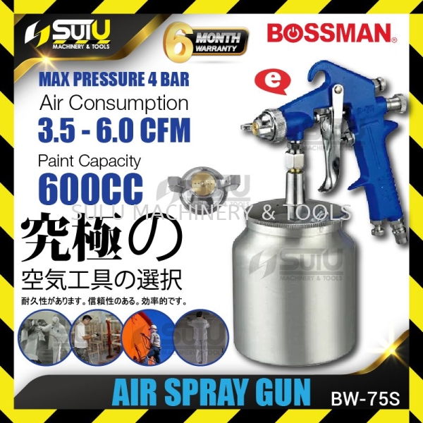 BOSSMAN BW-75S / BW75S 600CC 4Bar 1.5MM High Pressure Air Spray Gun / Sprayer Air Sprayer Gun / Paint Sprayer Air Tool Kuala Lumpur (KL), Malaysia, Selangor, Setapak Supplier, Suppliers, Supply, Supplies | Sui U Machinery & Tools (M) Sdn Bhd