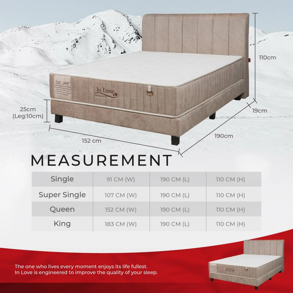  Goodnite In Love Series 3 DuoCare Statfree Anti Static + IceSleep Cooling  In Love 3 Zone Pocket Spring Mattress (11 Inch) + Eco Foam Latex 3 Zone Pocket Spring Mattress