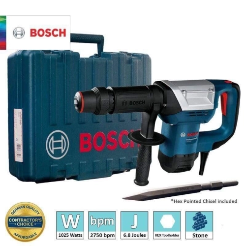 BOSCH GSH500 DEMOLITION HAMMER (HEXAGON CHISEL, 1025W, 6.8J, 5.5KG, 240V) 