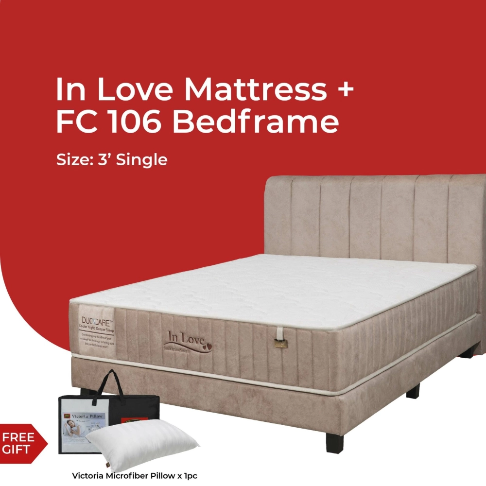  Goodnite In Love Series 3 DuoCare Statfree Anti Static + IceSleep Cooling  In Love 3 Zone Pocket Spring Mattress (11 Inch) + Eco Foam Latex 3 Zone Pocket Spring Mattress