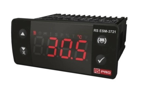  875-1245 - RS PRO Panel Mount PID Temperature Controller, 76 x 34.5mm 1 Input, 3 Output Relay, 230 V ac Supply Voltage ON/OFF, PID