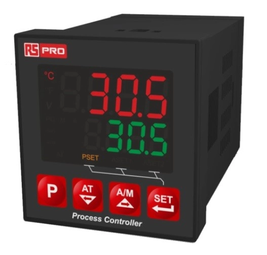  222-8151 - RS PRO DIN Rail PID Temperature Controller, 48 x 48mm 3 Input, 3 Output Analog Relay, 24 V Supply Voltage ON/OFF, PID