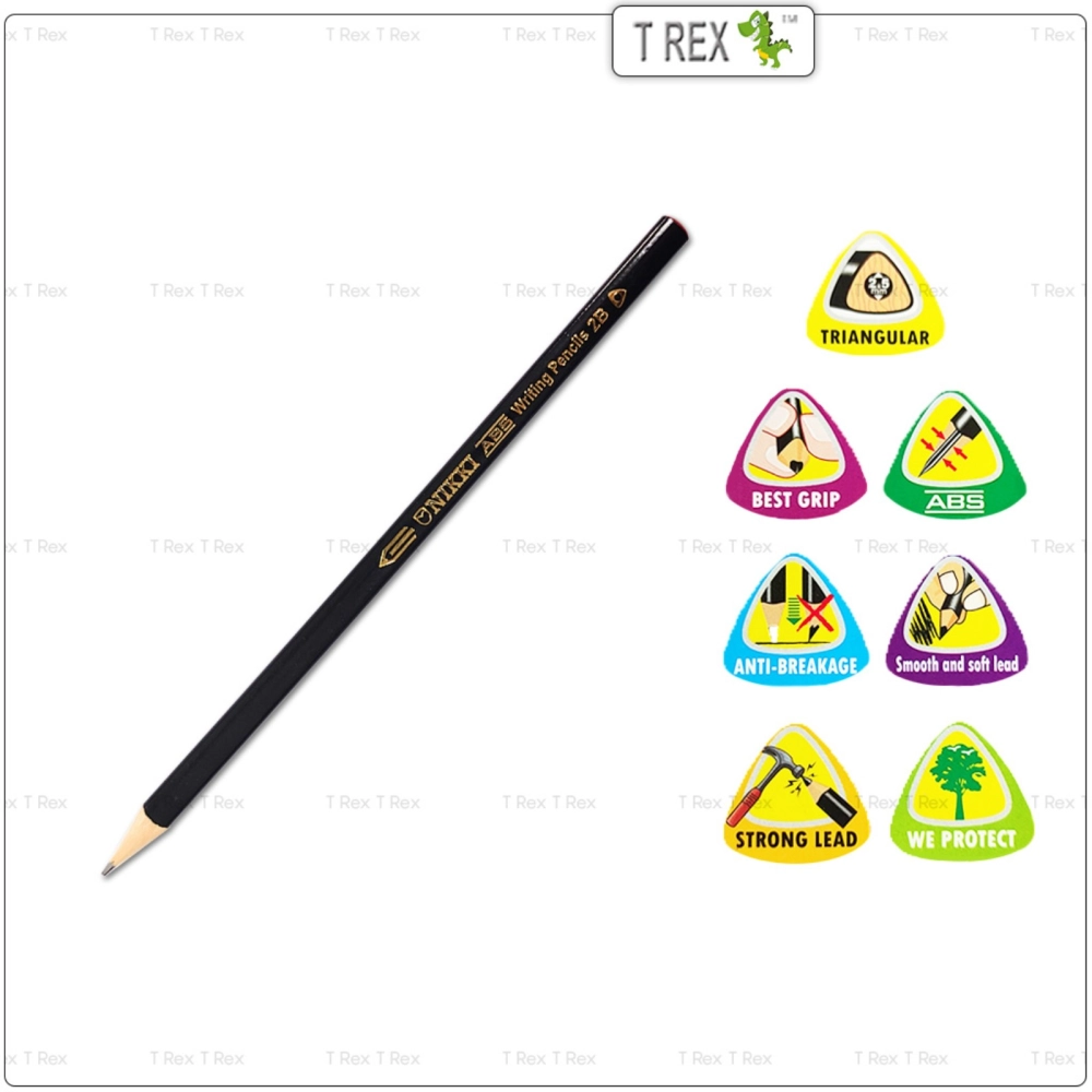 Nikki 2B Tri-Grip Pencil - 12pcs