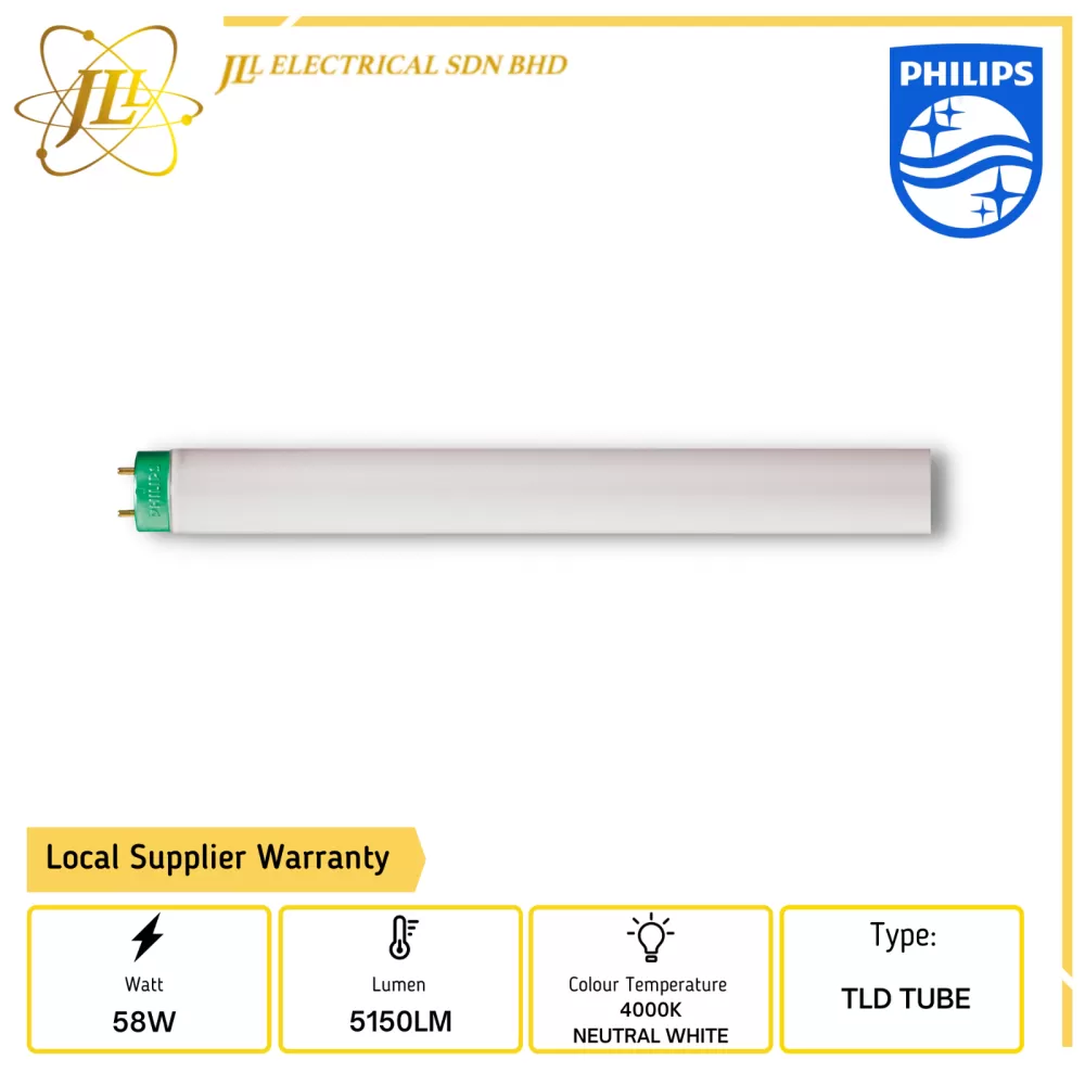 PHILIPS TL-D 58W/840 FLUORESCENT TUBE TLD Kuala Lumpur (KL), Selangor,  Malaysia Supplier, Supply, Supplies, Distributor | JLL Electrical Sdn Bhd