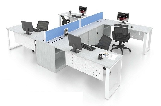 Office Workstation L shape with cabinet Workstation furniture AIM Desking System Office Workstation Malaysia, Selangor, Kuala Lumpur (KL), Seri Kembangan Supplier, Suppliers, Supply, Supplies | Aimsure Sdn Bhd