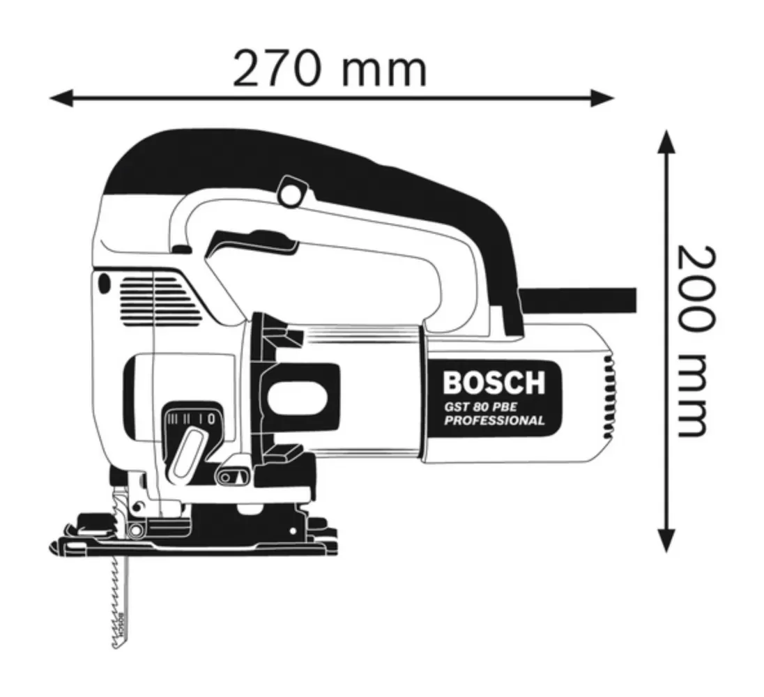 BOSCH GST80PBE JIGSAW (580W, 3100spm, 2.4kg)