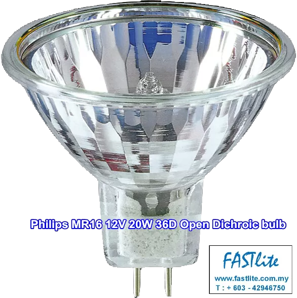 Philips Essential MR16 12V 20W 36Degree Open Dichroic GU5.3 Halogen bulb